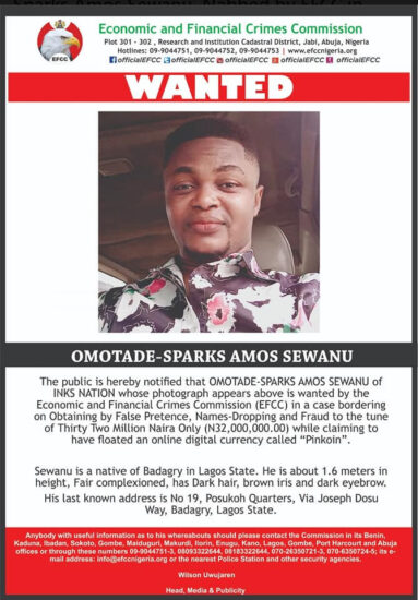 Omotade-Sparks Amos Sewanu inksnation founder arrested