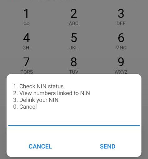 a screenshot of a phone number to link NIN to GLO phone number
