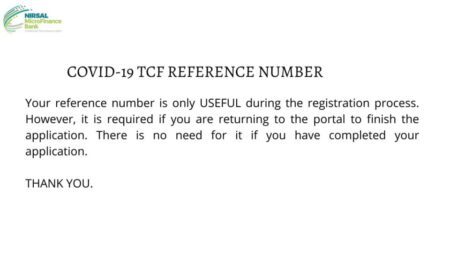 COVID-19 TCF Reference Number