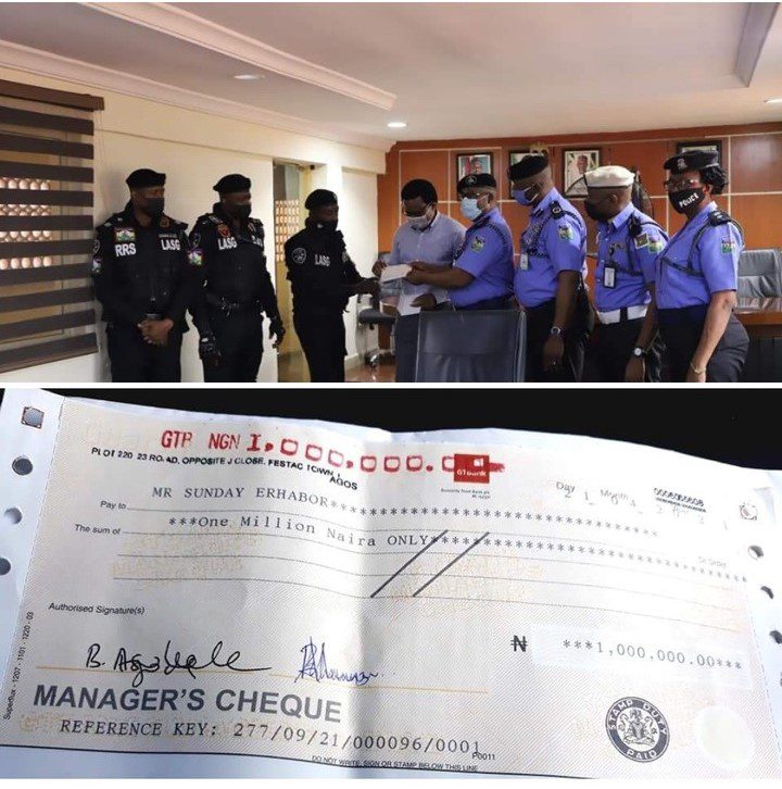 Nigerians Donate N1Million To Lagos Policeman Who Was Harassed By One-Way Driver