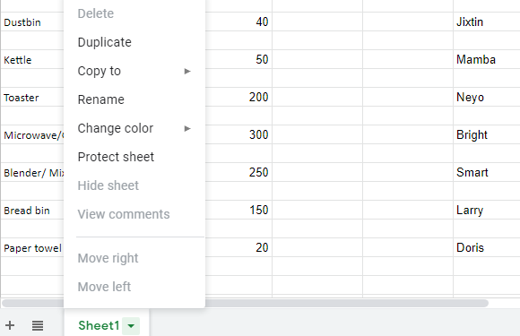 Copy google sheet for your business files