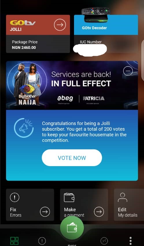 bbnaija voting on dstv and gotv app