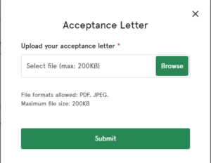 upload N-Power acceptance letter