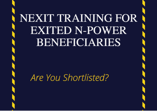 NEXIT TRAINING PROGRAMME FOR EXITED NPOWER BENEFICIARIES