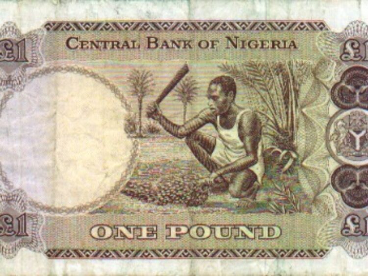 outdated banknote 1 pound in Nigeria
