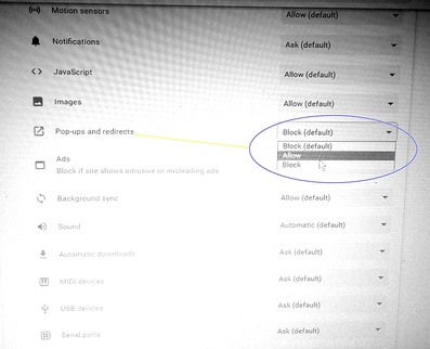 Allow Pop-Ups for JAMB portal on Chrome