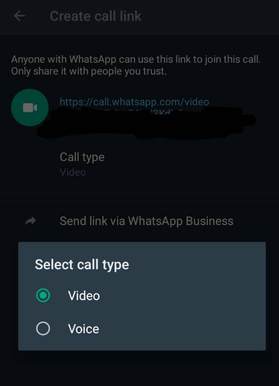 WhatsApp Video-Voice Call Link