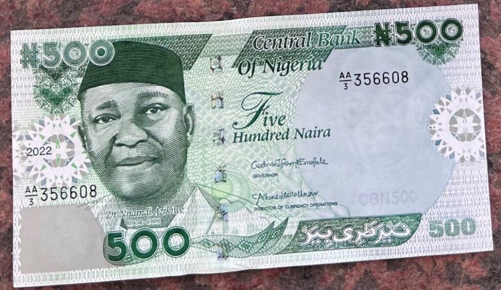 redesigned 500 naira note
