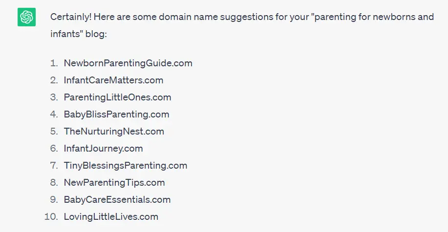 Check the availability of the domain names