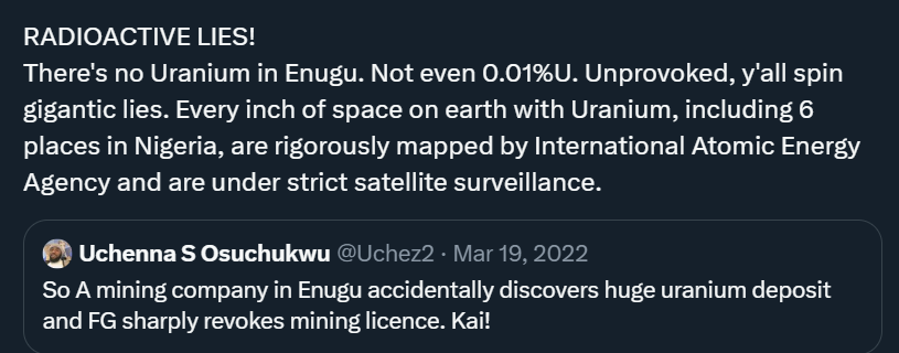 Is there Uranium in Enugu State
