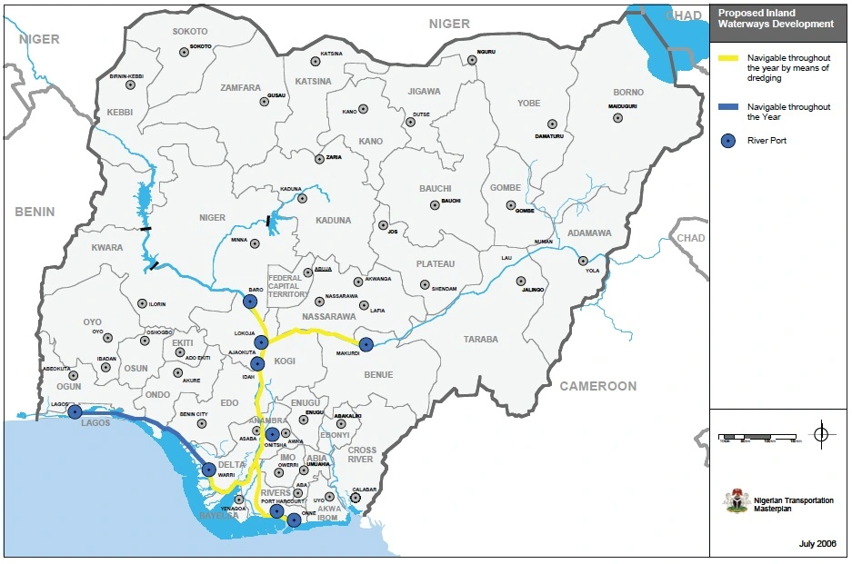 Nigeria_inland_waterways_economic potential_map