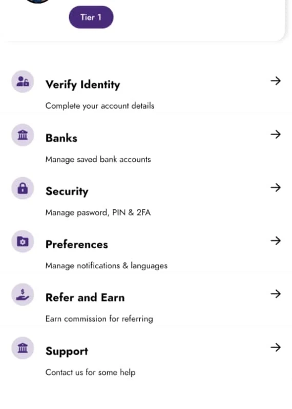 This photo shows the process of verifying your Yellow Card account to get access to higher trading limits