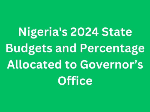 Nigeria 2024 State Budgets and Percentage Allocated to Governors Office