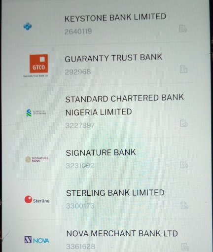 List of NIN Enterprise Codes for Banks in Nigeria