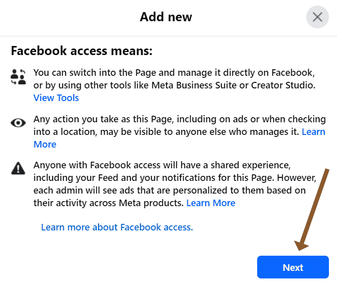 photo showing the process of adding a new admin to your facebook page 