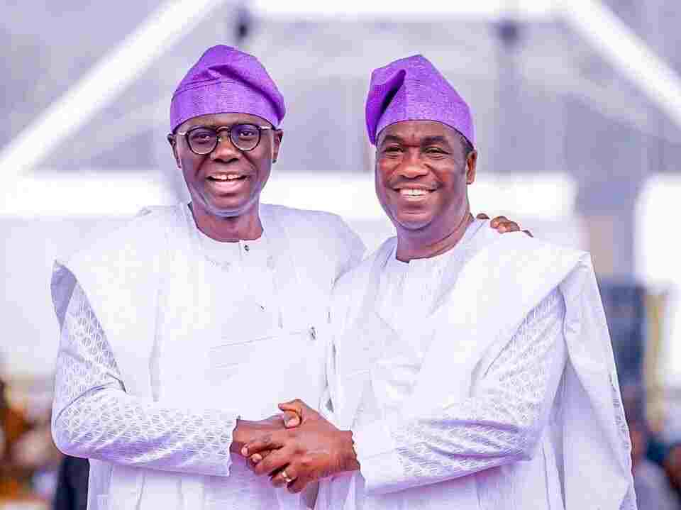 Photo of Governor Babajide Sanwo-Olu of Lagos and Deputy Femi Hamzat