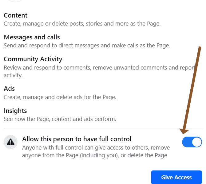 allow admin to have full control