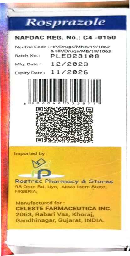 Fake Rabeprazole Injection Imported into Nigeria by Rostrec Pharmacy