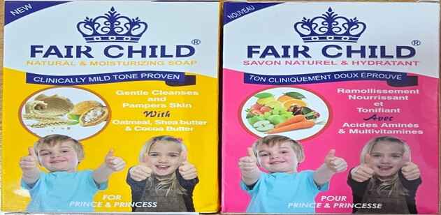 Unregistered Fair Child Blishing Soap in Nigeria imported by Lexmart Cosmetics Ltd