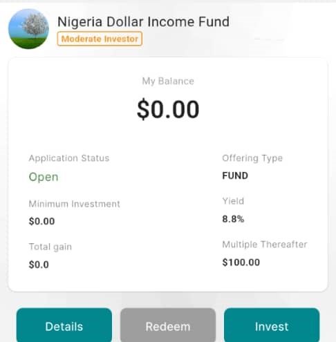 An illustration showing how to invest in Nigeria Dollar Income Fund on InvestNaija App