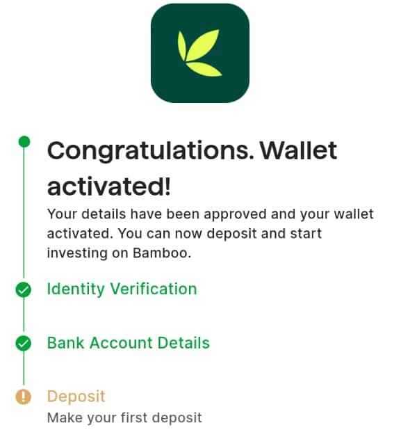 setting up trading account on Bamboo App