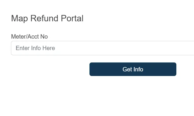 screenshot showing MAP refund portal