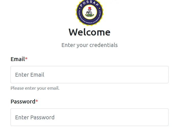POSSAP application Nigeria