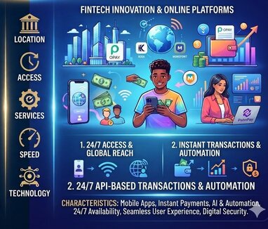 image shows the benefits of digital banks such as opay, kuda, moniepoint in Nigeria over traditional banks such as first bank, union bank and others