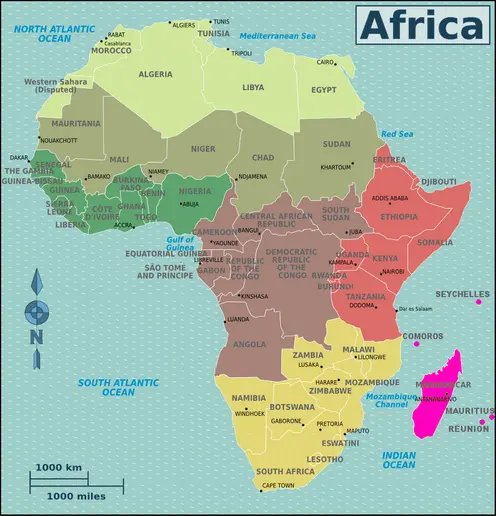 Image showing the map of Africa